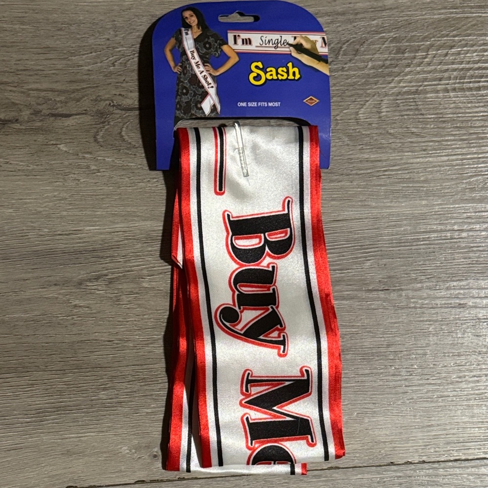 Red and White 'Buy Me a Shot' Sash